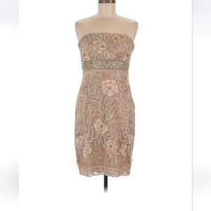 Sue Wong Elegant Strapless Lace Dress Size 8